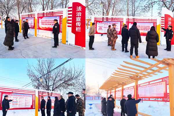 图三：八十七团司法所干警在新建成的法治公园给职工群众普及法律知识.jpg